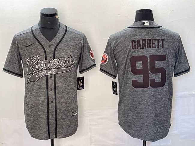 Men's Cleveland Browns #95 Myles Garrett Gray With Patch Cool Base Stitched Baseball Jersey,We sell and wholesale Men's Cleveland Browns #95 Myles Garrett Gray With Patch Cool Base Stitched Baseball Jersey on line form chian!